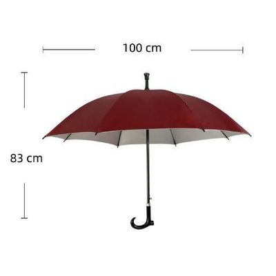 108 cm offener Durchmesser, gerader Regenschirm, mit Wanderstab und reflektierendem Muster.