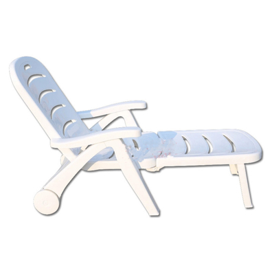 Weißes Rattan Patio Lounge Chair Klappbett für Wohnung Balkon und Villa