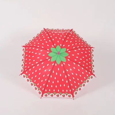 Kurviger Griff Gerade Frucht Druck Kinder Schirm Kreatives Design für Kindergeschenk