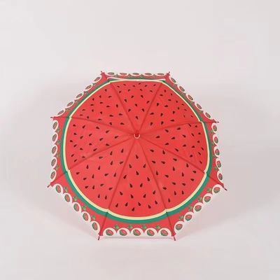 Kurviger Griff Gerade Frucht Druck Kinder Schirm Kreatives Design für Kindergeschenk