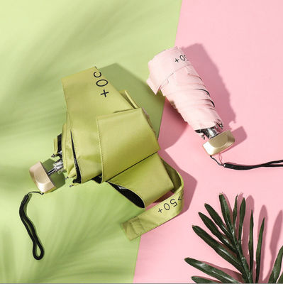 Mädchen Mini Taschenschirm Custom Printed Logo 5 Falte Vinyl UV Schutz Sonnenschirm