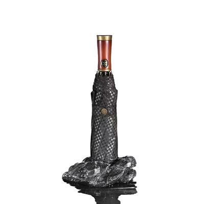 Automatisch klappbares Holzhandgriff-Schirm für Männer mit Massivholzschacht und Retro-Design