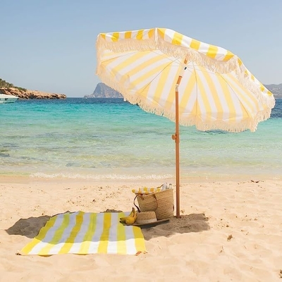 Großes Pop-Up-Anti-UV-Portables Sonnenschirm-Strandzelt mit individuellem Logo-Glasfaserrahmen