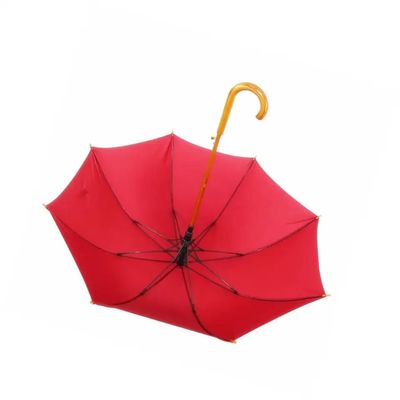 Auto-offener langer Glasfaserrahmen-Stick-Dachschirm mit Holzgriff und kundenspezifischem Design