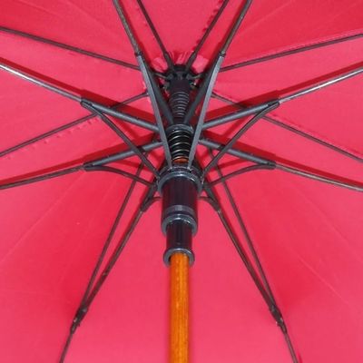 Auto-offener langer Glasfaserrahmen-Stick-Dachschirm mit Holzgriff und kundenspezifischem Design