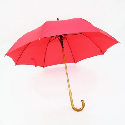 Auto-offener langer Glasfaserrahmen-Stick-Dachschirm mit Holzgriff und kundenspezifischem Design