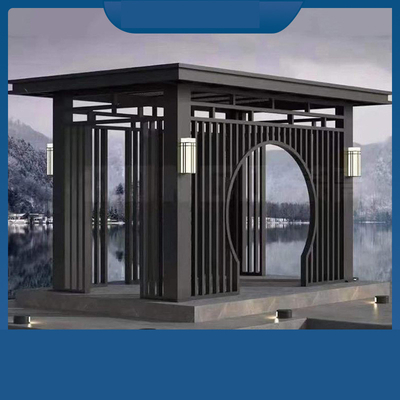 Maßgeschneiderte Villa Innenhof Schatten Moderne Glaspavillon mit einfachen vier Ecken Design