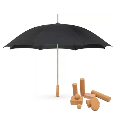 Umweltfreundliche RPET-Korkgriffe Holzrechtes Golfschirm für individuelles Branding