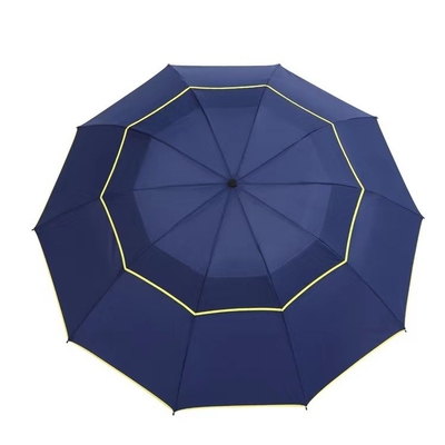 Firmenschirm in fester Farbe mit Drucklogo Doppelklappendes Design Offener Durchmesser 106cm