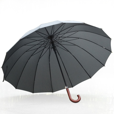 27 Zoll 16 Rippen Golf gerade Regenschirm mit Holzgriff personalisierte kundenspezifische Artikel