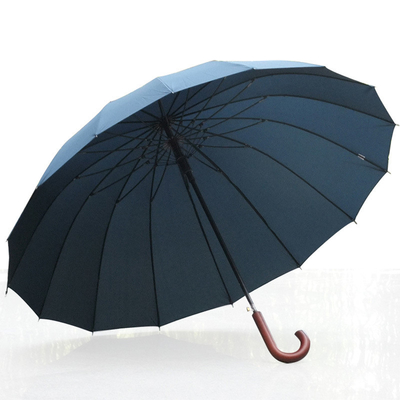 27 Zoll 16 Rippen Golf gerade Regenschirm mit Holzgriff personalisierte kundenspezifische Artikel
