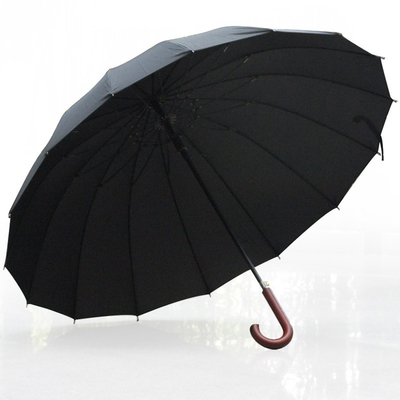 27 Zoll 16 Rippen Golf gerade Regenschirm mit Holzgriff personalisierte kundenspezifische Artikel