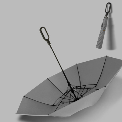 Verstärkter Windschirm Logo 23&quot; Automatischer Klappschirm für Männer mit Ring Buckle