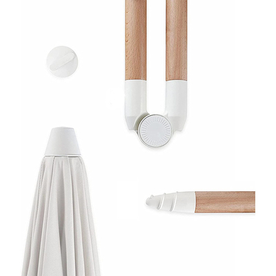 Anpassungsdruck Holz Terrassenschirm mit Tassels Kundenlogo Anpassung