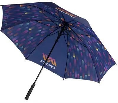 Individuelles Logo Großer Sublimations-Golf-Gerade Regenschirm zum Schutz vor Wind und Regen