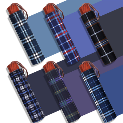 Reisebereit 65 cm Dreifach-Plaid-Paraplueset Werbung mit Logo-Druck