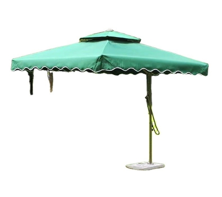 All-in-one Funktion Weiß-Power-beschichteter Stahlrahmen Sonnenschirm mit Tassels