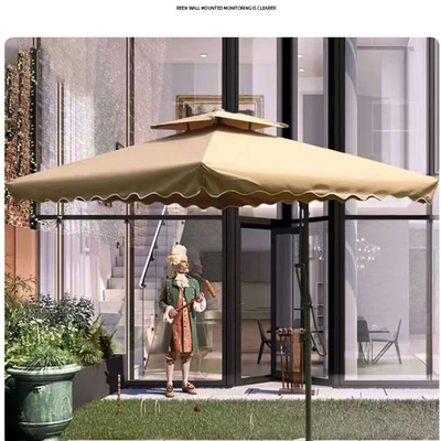 All-in-one Funktion Weiß-Power-beschichteter Stahlrahmen Sonnenschirm mit Tassels