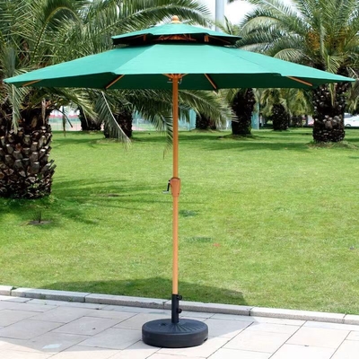 All-in-one Funktion Weiß-Power-beschichteter Stahlrahmen Sonnenschirm mit Tassels