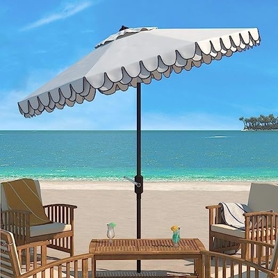 Minimalistisches Design Strandschirm 9 Zoll Schwarz-Weiß Auto Tilt für Outdoor-Kollektion