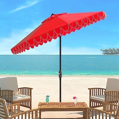 Minimalistisches Design Strandschirm 9 Zoll Schwarz-Weiß Auto Tilt für Outdoor-Kollektion