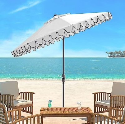 Minimalistisches Design Strandschirm 9 Zoll Schwarz-Weiß Auto Tilt für Outdoor-Kollektion