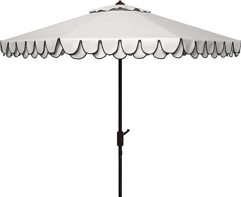 Sonnenschirm Schwarz und Weiß 9 Zoll Outdoor Collection Line Auto Tilt Garten Sonnenschirm