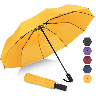 Personalisiertes Logo Drei-Abschnitte Klappschirm Regen und Sonne Doppel-Stahl-Wellen-Design