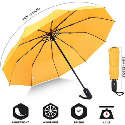 Personalisiertes Logo Drei-Abschnitte Klappschirm Regen und Sonne Doppel-Stahl-Wellen-Design