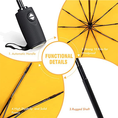 Personalisiertes Logo Drei-Abschnitte Klappschirm Regen und Sonne Doppel-Stahl-Wellen-Design