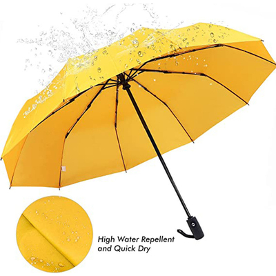 Personalisiertes Logo Drei-Abschnitte Klappschirm Regen und Sonne Doppel-Stahl-Wellen-Design