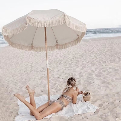 Outdoor Patio Beach Schirm mit Tassel Sonnenschirm und 29/32 Schacht Koreanischen Stil Groß