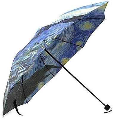 3 Falte Handbuch Öffnen Pongee Panel Regenschirm Ölmalerei Museum Geschenk Regenschirm Handbuch Schließen