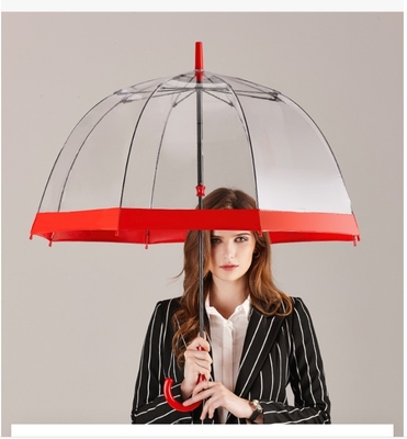 Stilvolle Kuppelform Klarer PVC-Plastik Regenschirm für Erwachsene Apollo Minimalist Design