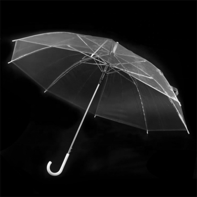 Durchsichtiger Stoff Autoveröffnung kundenspezifischer Gerader Regenschirm für Werbung
