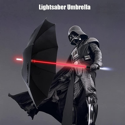 Skandinavische Lichter Katana Regenschirm LED Lichter Samurai Schwert Design 190T Nylon Stoff
