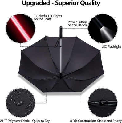 Skandinavische Lichter Katana Regenschirm LED Lichter Samurai Schwert Design 190T Nylon Stoff