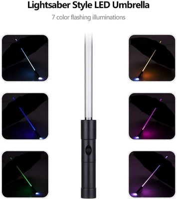 Skandinavische Lichter Katana Regenschirm LED Lichter Samurai Schwert Design 190T Nylon Stoff