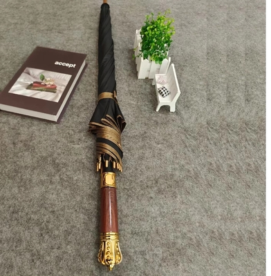 Reisen Gelegenheit Marmorierte Griff Schirm in Gold und Schwarz mit Custom Print