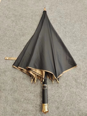 Reisen Gelegenheit Marmorierte Griff Schirm in Gold und Schwarz mit Custom Print