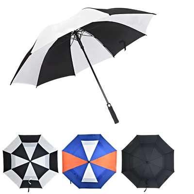 Schwarz-Weiß-Golf-Schirm mit 120 cm Durchmesser