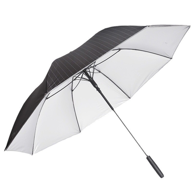 Titanium Silber Sonnenschirm LED Business Golf Automatischer Regenschirm 27&quot;*8k Glasfaserrahmen
