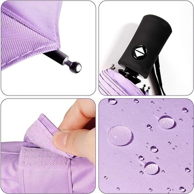 Regenschirmprodukt 3 Klappstoff aus 210T Polyester mit ABS-Kunststoffgriff und wasserdichtem Design