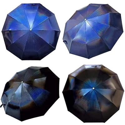 Anpassung Logo Druck Windschutz Regenschirme Legierung Griff Magic Dreifach Regenschirm