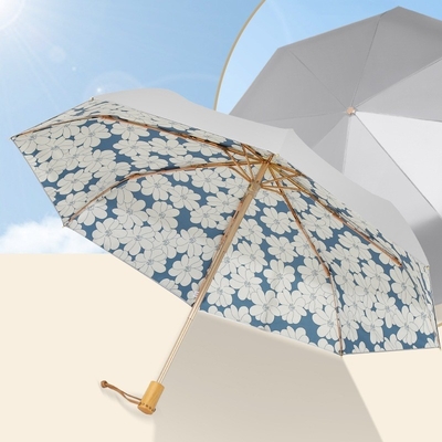 Marktpopuläres personalisiertes Logo Polyester Weiblicher Regenschirm UV-Blocking und doppelter Zweck