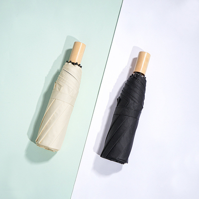 Holzgriffe Design Anpassungsfähiger Werbe Schirm minimalistischer Stil Dual Schirm