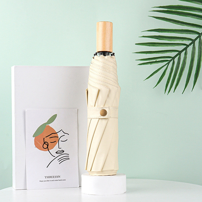 Holzgriffe Design Anpassungsfähiger Werbe Schirm minimalistischer Stil Dual Schirm