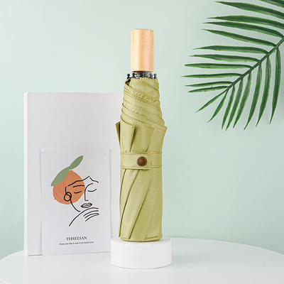 Holzgriffe Design Anpassungsfähiger Werbe Schirm minimalistischer Stil Dual Schirm