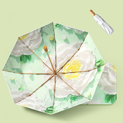 Klappbarer Werbe-Schirm Magie DIY Ölmalerei Kunst für weiblichen Sonnenschutz
