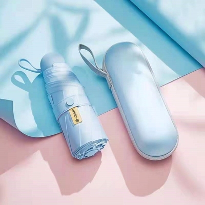 Personalisierte Mini-Tasche-Kapsel Fünf-Faltbar UV-Schutz-Schirm für die Reise Gelegenheit